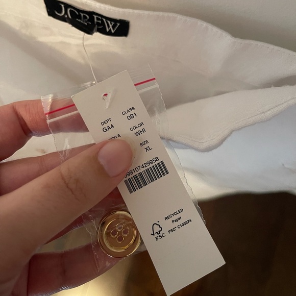 JCrew Linen White Button-Down Dress - Picture 5 of 5